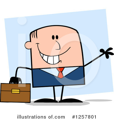 Royalty-Free (RF) White Businessman Clipart Illustration by Hit Toon - Stock Sample #1257801