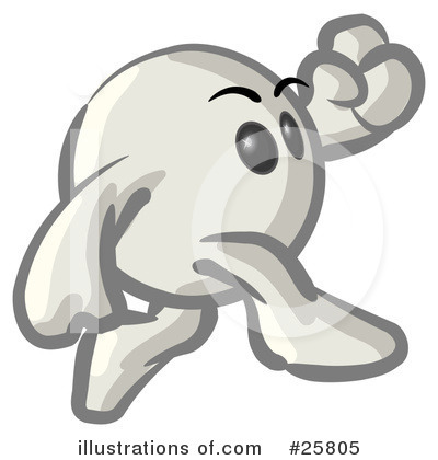 Royalty-Free (RF) White Konkee Character Clipart Illustration by Leo Blanchette - Stock Sample #25805