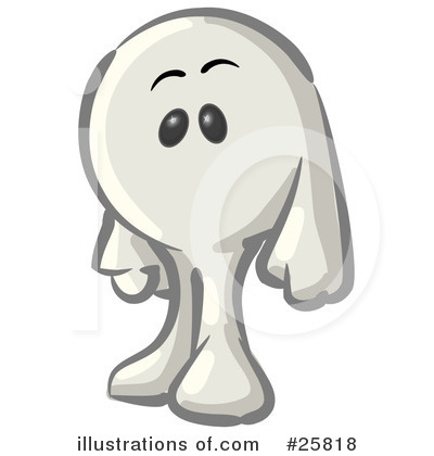 Royalty-Free (RF) White Konkee Character Clipart Illustration by Leo Blanchette - Stock Sample #25818