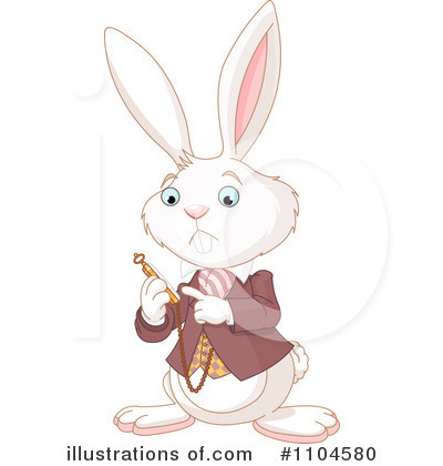 Royalty-Free (RF) White Rabbit Clipart Illustration by Pushkin - Stock Sample #1104580