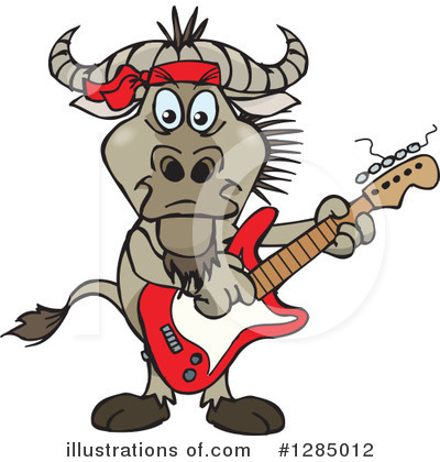 Wildebeest Clipart #1285012 by Dennis Holmes Designs