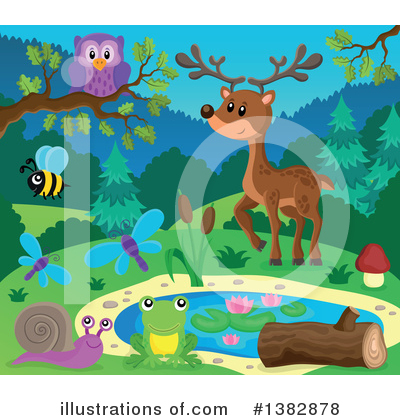 Forest Animals Clipart #1382878 by visekart
