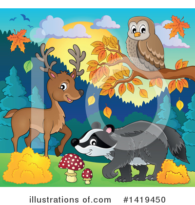 Royalty-Free (RF) Wildlife Clipart Illustration by visekart - Stock Sample #1419450