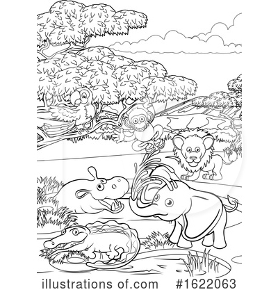 Hippo Clipart #1622063 by AtStockIllustration