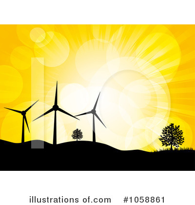 Royalty-Free (RF) Wind Turbine Clipart Illustration by elaineitalia - Stock Sample #1058861