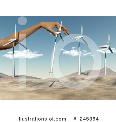 Wind Turbines Clipart #1245364 by KJ Pargeter