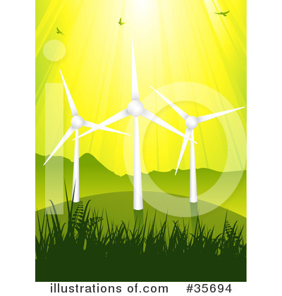 Royalty-Free (RF) Wind Turbine Clipart Illustration by elaineitalia - Stock Sample #35694