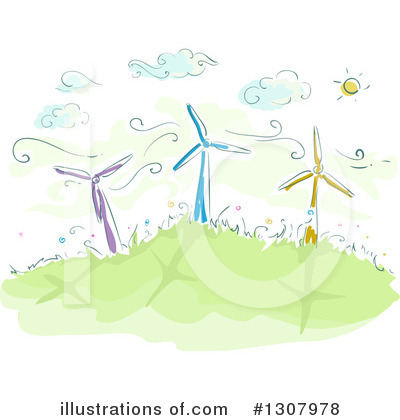 Royalty-Free (RF) Windmill Clipart Illustration by BNP Design Studio - Stock Sample #1307978