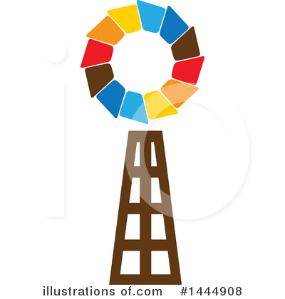 Royalty-Free (RF) Windmill Clipart Illustration by ColorMagic - Stock Sample #1444908