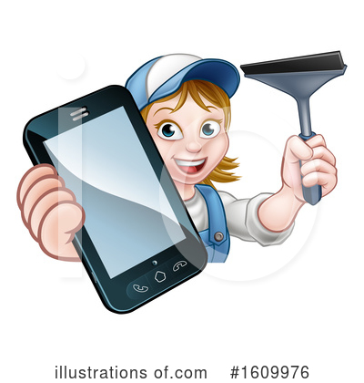 Royalty-Free (RF) Window Cleaner Clipart Illustration by AtStockIllustration - Stock Sample #1609976