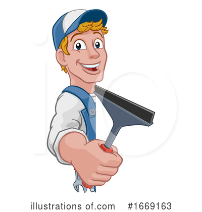 Royalty-Free (RF) Window Cleaner Clipart Illustration by AtStockIllustration - Stock Sample #1669163