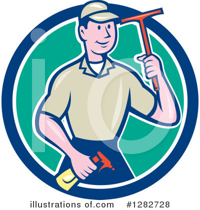 Window Cleaner Clipart #1282728 by patrimonio