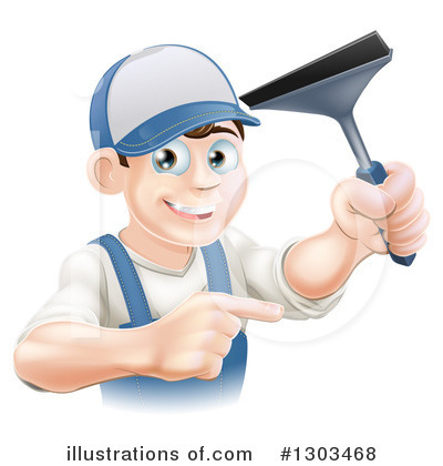 Royalty-Free (RF) Window Washer Clipart Illustration by AtStockIllustration - Stock Sample #1303468