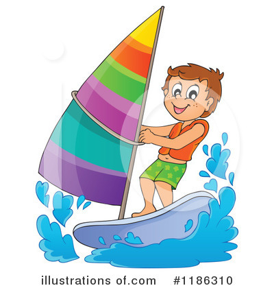 Royalty-Free (RF) Windsurfing Clipart Illustration by visekart - Stock Sample #1186310