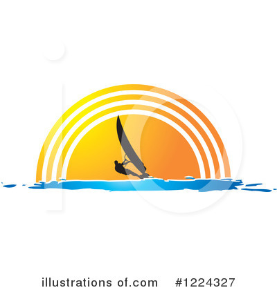 Royalty-Free (RF) Windsurfing Clipart Illustration by Lal Perera - Stock Sample #1224327