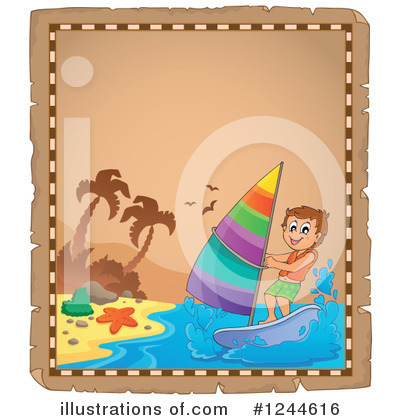 Royalty-Free (RF) Windsurfing Clipart Illustration by visekart - Stock Sample #1244616