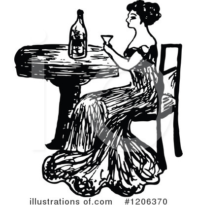Royalty-Free (RF) Wine Clipart Illustration by Prawny Vintage - Stock Sample #1206370