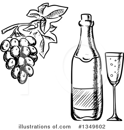 Wine Bottle Clipart #1349602 by Vector Tradition SM