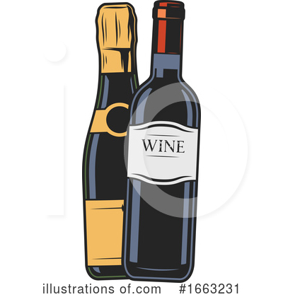 Wine Bottle Clipart #1663231 by Vector Tradition SM