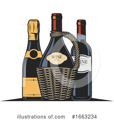 Wine Bottle Clipart #1663234 by Vector Tradition SM