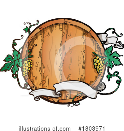 Wine Barrel Clipart #1803971 by Domenico Condello