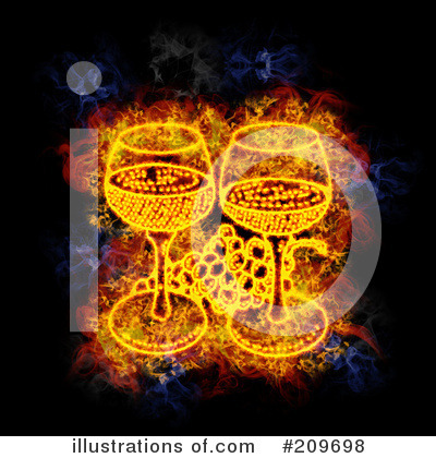Royalty-Free (RF) Wine Clipart Illustration by Michael Schmeling - Stock Sample #209698
