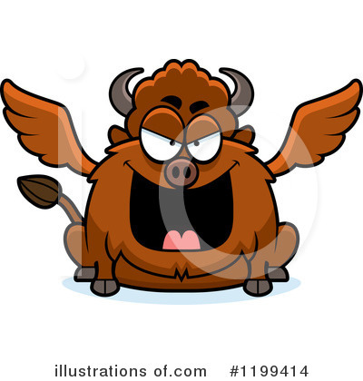 Royalty-Free (RF) Winged Buffalo Clipart Illustration by Cory Thoman - Stock Sample #1199414