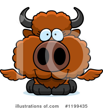Winged Buffalo Clipart #1199435 by Cory Thoman