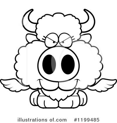 Royalty-Free (RF) Winged Buffalo Clipart Illustration by Cory Thoman - Stock Sample #1199485