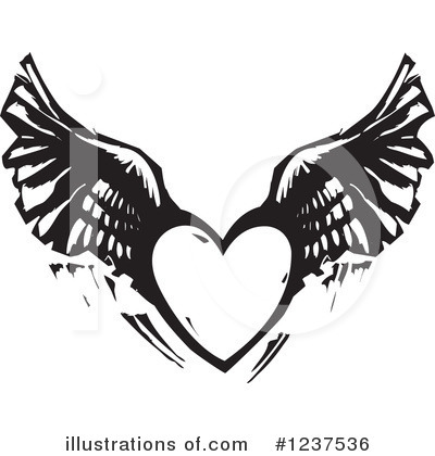 Royalty-Free (RF) Winged Heart Clipart Illustration by xunantunich - Stock Sample #1237536