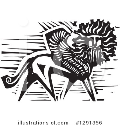 Royalty-Free (RF) Winged Lion Clipart Illustration by xunantunich - Stock Sample #1291356
