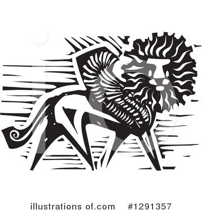 Royalty-Free (RF) Winged Lion Clipart Illustration by xunantunich - Stock Sample #1291357