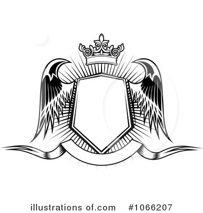 Royalty-Free (RF) Winged Shield Clipart Illustration by Vector Tradition SM - Stock Sample #1066207