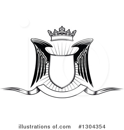 Royalty-Free (RF) Winged Shield Clipart Illustration by Vector Tradition SM - Stock Sample #1304354