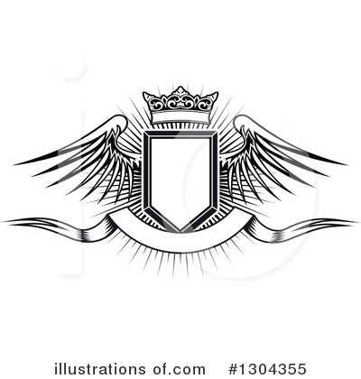 Royalty-Free (RF) Winged Shield Clipart Illustration by Vector Tradition SM - Stock Sample #1304355