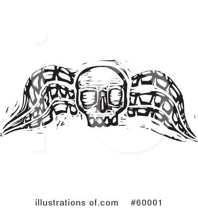 Royalty-Free (RF) Winged Skull Clipart Illustration by xunantunich - Stock Sample #60001