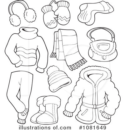 Royalty-Free (RF) Winter Clothes Clipart Illustration by visekart - Stock Sample #1081649