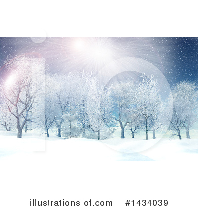 Royalty-Free (RF) Winter Landscape Clipart Illustration by KJ Pargeter - Stock Sample #1434039