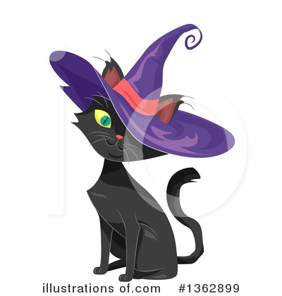 Royalty-Free (RF) Witch Cat Clipart Illustration by BNP Design Studio - Stock Sample #1362899