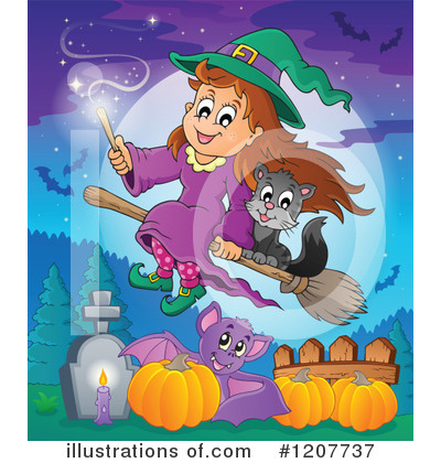 Royalty-Free (RF) Witch Clipart Illustration by visekart - Stock Sample #1207737