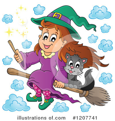 Royalty-Free (RF) Witch Clipart Illustration by visekart - Stock Sample #1207741