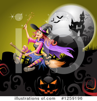 Royalty-Free (RF) Witch Clipart Illustration by merlinul - Stock Sample #1259196