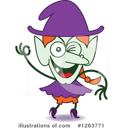 Royalty-Free (RF) Witch Clipart Illustration by Zooco - Stock Sample #1263771