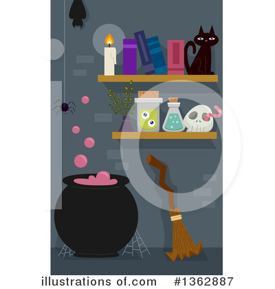 Witch Cat Clipart #1362887 by BNP Design Studio