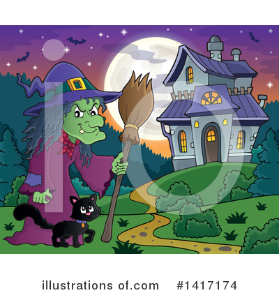 Royalty-Free (RF) Witch Clipart Illustration by visekart - Stock Sample #1417174