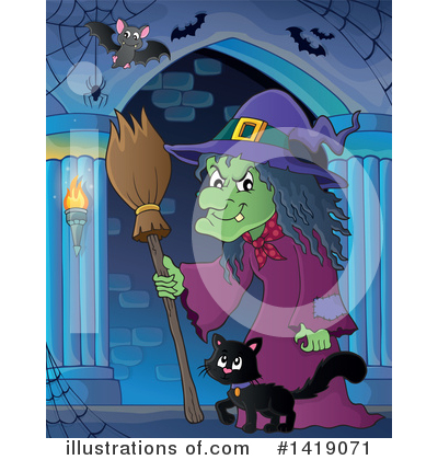 Witch Cat Clipart #1419071 by visekart