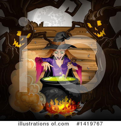 Royalty-Free (RF) Witch Clipart Illustration by merlinul - Stock Sample #1419767