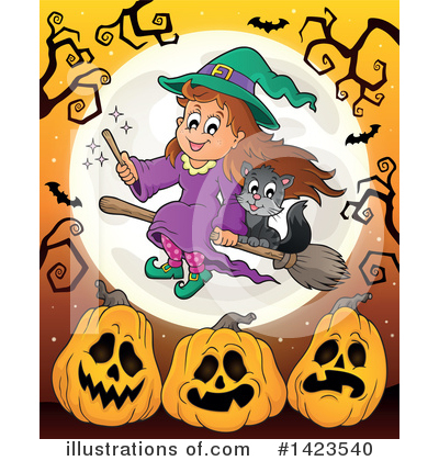 Witch Cat Clipart #1423540 by visekart