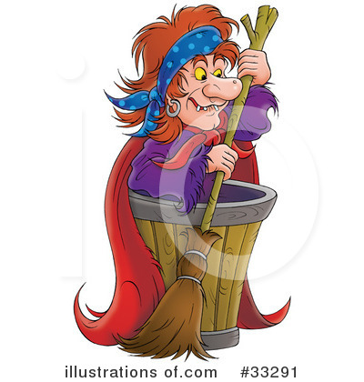 Royalty-Free (RF) Witch Clipart Illustration by Alex Bannykh - Stock Sample #33291