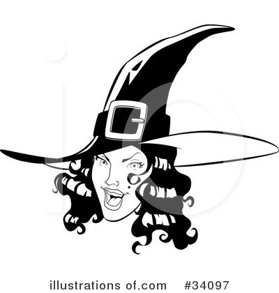 Royalty-Free (RF) Witch Clipart Illustration by Lawrence Christmas Illustration - Stock Sample #34097